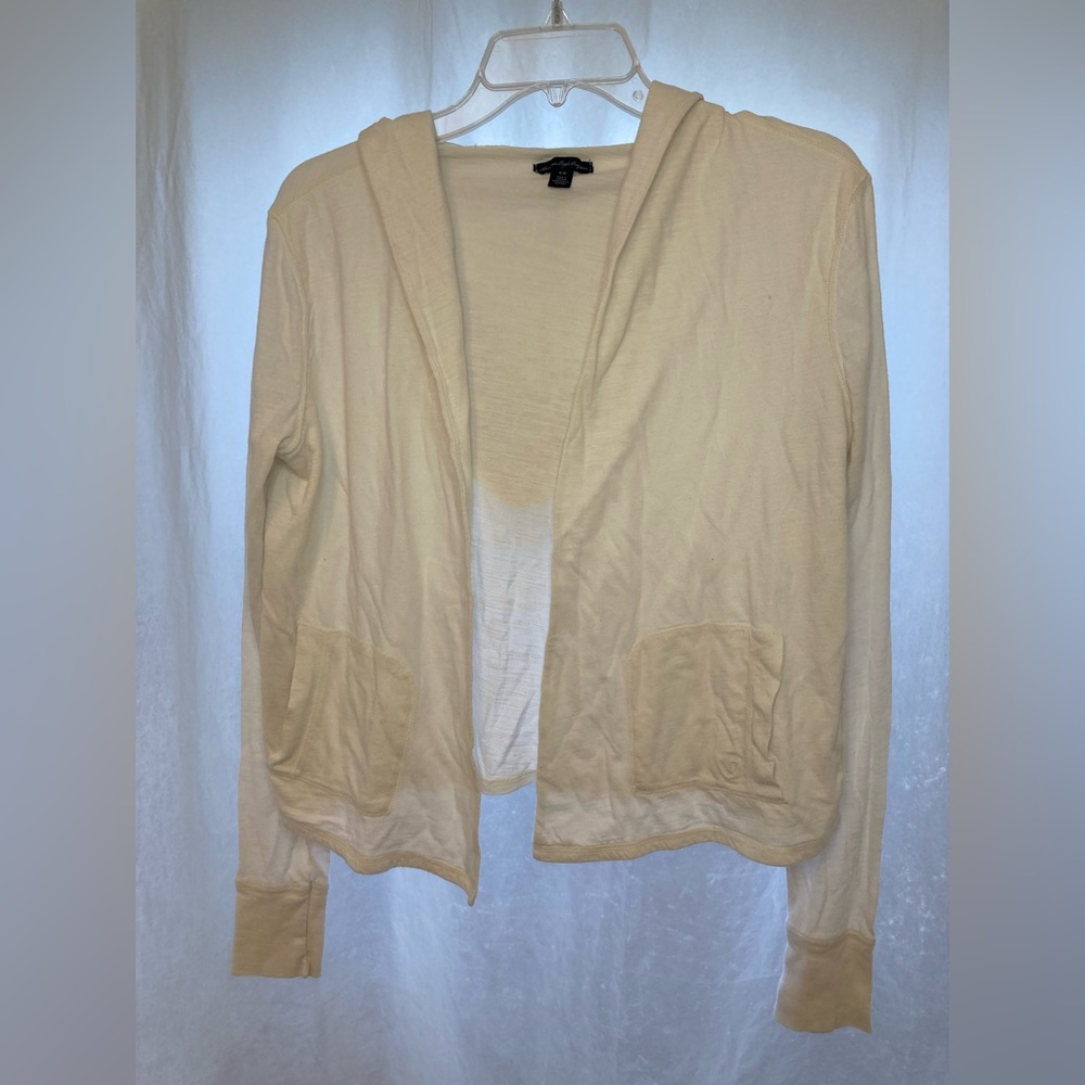 American Eagle Long Sleeve Open Front Hooded Cardigan